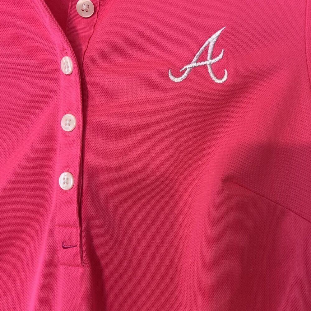 Nike Golf Tour Performance Atlanta Braves women's short sleeve‎ Dri-Fit pink XS - Picture 2 of 6